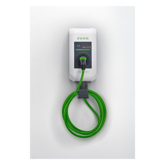 Keba Wallbox KeContact P30 x-series 22kW, 6m Ladekabel, RFID, Signalgrau/Anthrazitgrau, 128810
