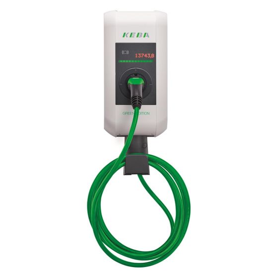 Keba Wallbox KeContact P30 c-series, 22kW, 6m Ladekabel Typ 2, RFID, IP54, Kunststoff, Reinweiß/Anthrazitgrau, 122112