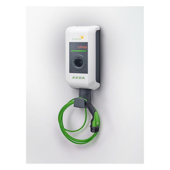 Keba Wallbox P30 PV Edition 127736, 11kW, 3-phasig, 6m Ladekabel, IP54, IK10, Reinweiß/Anthrazitgrau