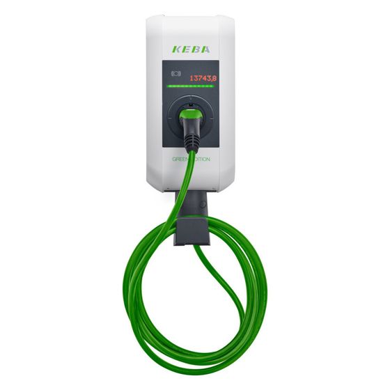Keba Wallbox KeContact P30 c-series, 22kW, 6m Typ 2 Kabel, RFID, MID, 495x240x142mm, Reinweiß/Anthrazitgrau, 1