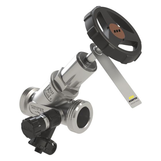 Kemper Niro Kombi-Rückflussverhinderer mit Entleerventil, DN 50 AG, PN 16, Edelstahl, Figur 060&nbsp;1G