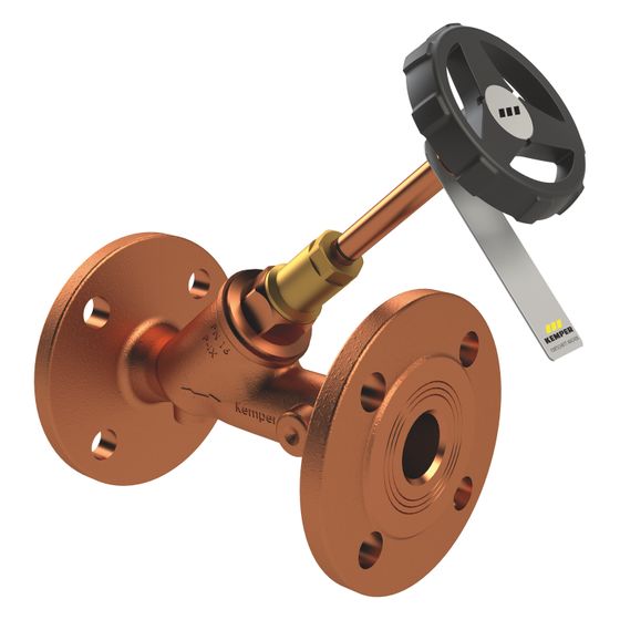 Kemper Freistrom-Absperrventil ohne Entleerung, Flansch DN 80, PN 16, Rotguss, Figur 135&nbsp;01