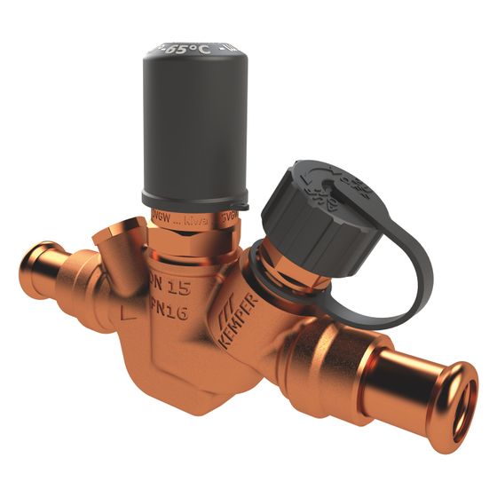 Kemper Multi-Therm automatisches Regulierventil 50-65 Grad C, Mapress DN 15/18, PN 16, Rotguss, Figur 143&nbsp;22