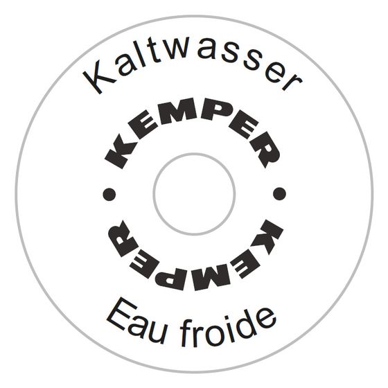 Kemper Handrad-Bezeichnungsschild Kaltwasser, 17380600CH
