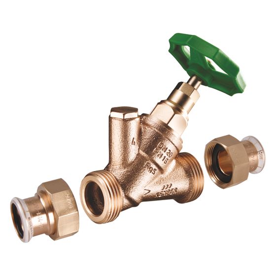 Kemper Standard Freistrom-Absperrventil ohne Entleerung, Mapress-Verschr. DN 25/28, PN 16, Rotguss/Messing, Figur 174&nbsp;20&nbsp;VT