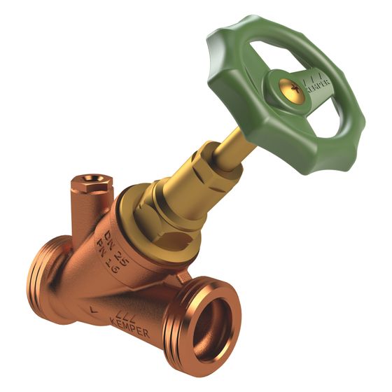 Kemper Standard Freistrom-Absperrventil mit Entleerstopfen G 1/4
