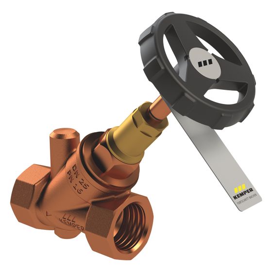 Kemper Weser Freistrom-Absperrventil ohne Entleerung DN 20 IG, PN 16, Rotguss, Figur 190&nbsp;00