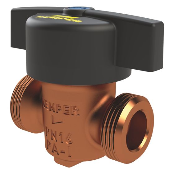 Kemper VAV Vollstrom-Absperrventil mit Bediengriff, DN 20 AG, PN 16, Rotguss, Figur 386&nbsp;0G