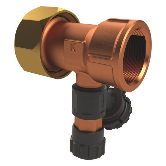 Kemper Innengewinde-Verschraubung mit ÜM flachdichtend, mit Entleerung DN 25, Rp 1