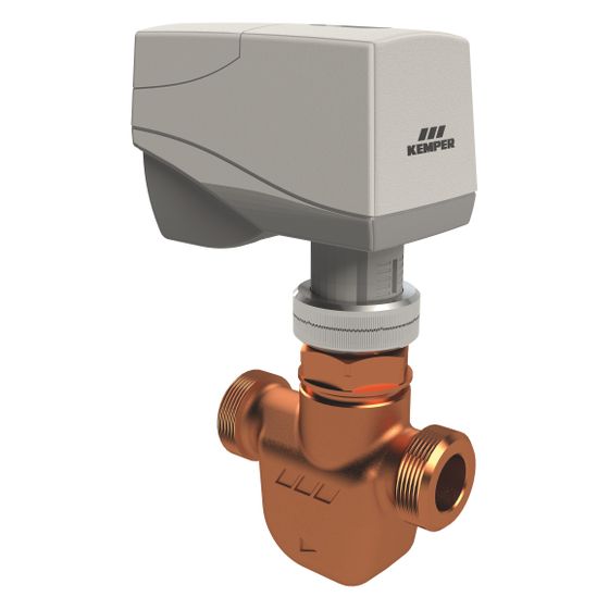Kemper KHS CoolFlow Kaltwasser-Regulierventil mit Stellantrieb 24V, DN 15 AG, PN 10, Figur 616 0G