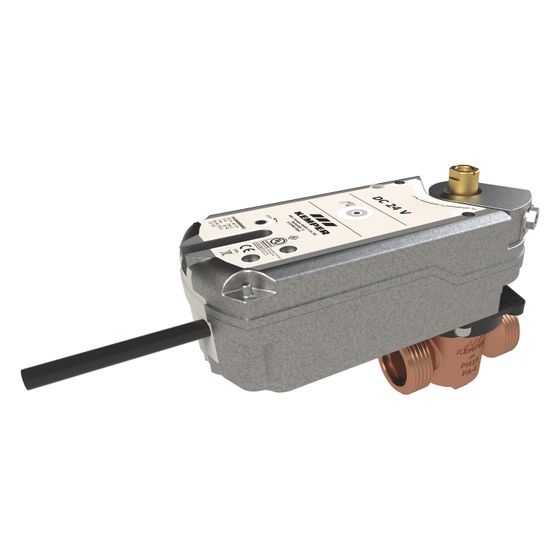 Kemper KHS VAV-plus Vollstrom-Absperrventil Federrückzug-Stellantrieb 24V, DN 15 AG, PN 16, 90 Grad drehbar, Figur 686&nbsp;01