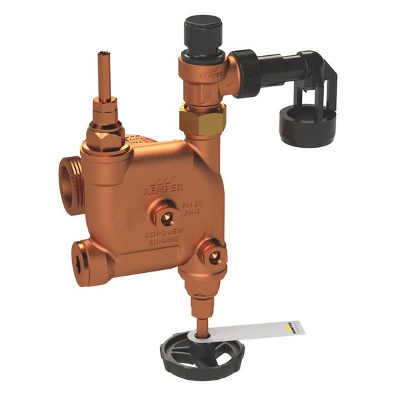 Kemper Sicherheitsgruppe S, Sicherheitsventil 1,0 MPa, DN 25 AG, PN 16, Rotguss/Edelstahl/Kunststoff, Figur 716&nbsp;0G