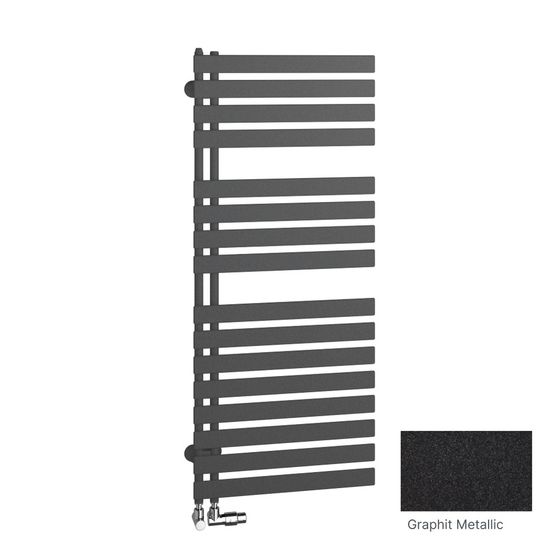 Kermi Credo Half flat Designheizkörper 1400x600x37mm graphit metallic Ausführung links Mittenanschluss