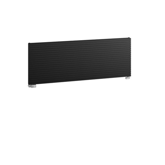 Kermi Carré horizontal Designheizkörper 595x60x2000mm 1346W bei 75/65/20 Grad C Anschluss seitlich links, Schwarz Soft