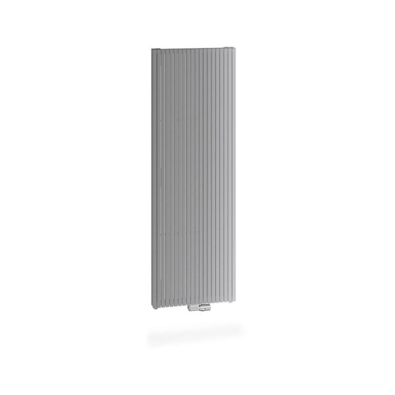 Kermi Carré vertikal Designheizkörper 1400x96x295mm 871W bei 75/65/20 Grad C, Glanzsilber Metallic