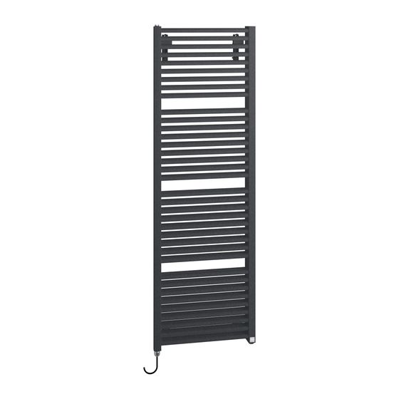 Kermi Duett-E elektrischer Badheizkörper 1492x74x634mm, WRS, Anschluss links, 1500W, Anthracite Grey