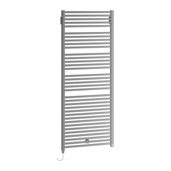 Kermi Geneo circle-E elektrischer Badheizkörper 1190x40x580mm WWS Ausführung rechts 800W, Glanzsilber Metallic
