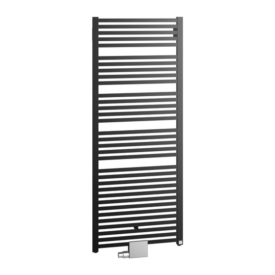 Kermi Geneo quadris Badheizkörper Design 1774x32x596mm 956W bei 75/65/20 Grad C, Schwarz Soft