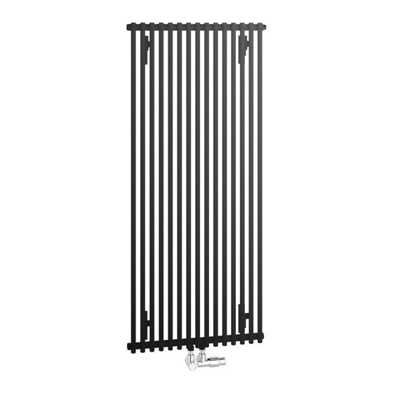 Kermi Pio Röhrenheizkörper einlagig 1600x46x484mm 791W bei 75/65/20 Grad C, Schwarz Soft