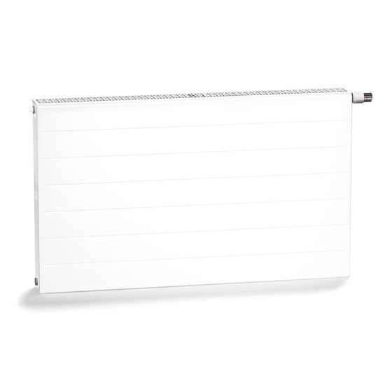 Kermi Line-V Flachheizkörper therm-x2 feinprofiliert Typ 11 605x63x1005mm 882W bei 75/65/20, Ventil rechts, mit Abd., BK, Weiß