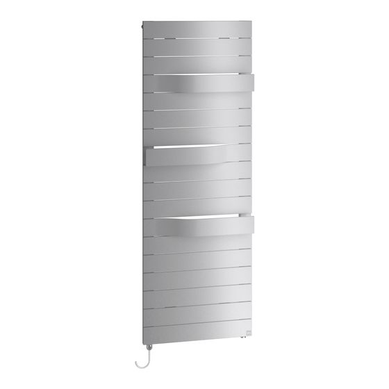 Kermi Tabeo-E elektrischer Designheizkörper 1757x101x750mm WRX Ausführung links 1500W, Glanzsilber Metallic