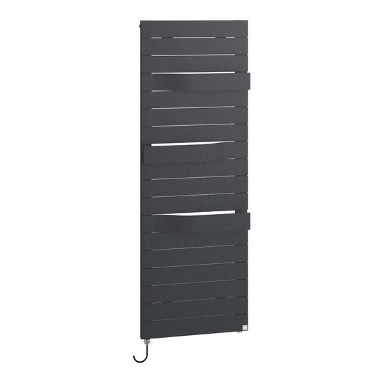 Kermi Tabeo-E elektrischer Designheizkörper 1197x101x500mm, WRS, Anschluss rechts, 600W, Anthracite Grey