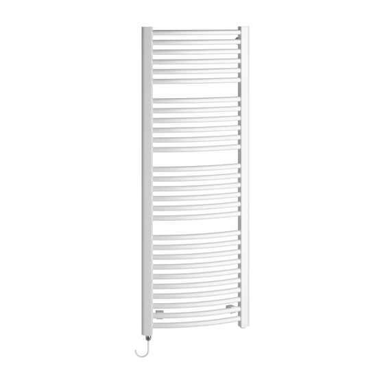 Kermi Basic R-E gebogen elektrischer Badheizkörper 1770x70x749mm, FWS, Anschluss rechts, 1200W, Weiß Soft