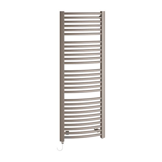 Kermi Basic R-E gebogen elektrischer Badheizkörper Glanzsilber Metallic 804x60x599mm WFS Anschluss links 400W