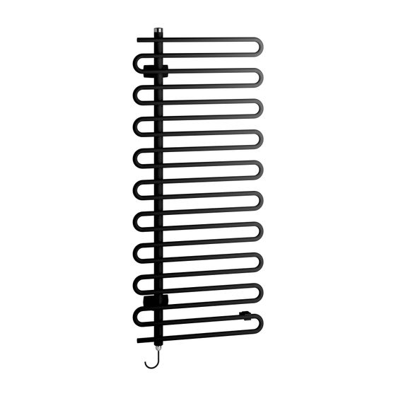 Kermi Icaro-E elektrischer Designheizkörper 1841x58x400mm, FWS, Anschluss rechts, 600W, Schwarz Soft