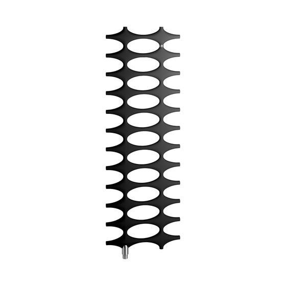 Kermi Ideos-V-Zusatzbetrieb Designheizkörper 1526x37x508mm, FWS 600W, An. links, 524W bei 75/65/20 Grad C, Schwarz Soft