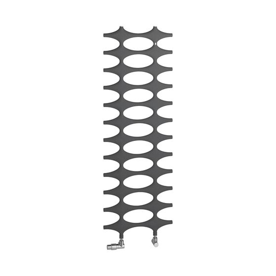 Kermi Ideos-E-Zusatzbetrieb Designheizkörper 1151x37x758mm, FWS 600W, Ans. rechts, 564W bei 75/65/20 Grad C, Graphit Metallic
