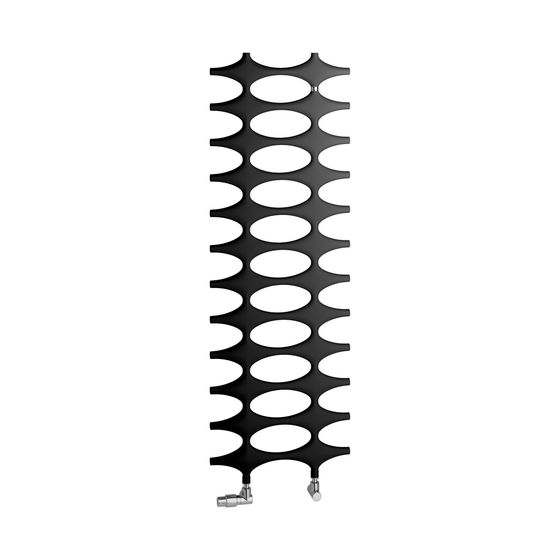 Kermi Ideos-E-Zusatzbetrieb Designheizkörper 1151x37x758mm, WWS 600W, Ans. links, 564W bei 75/65/20 Grad C, Schwarz Soft
