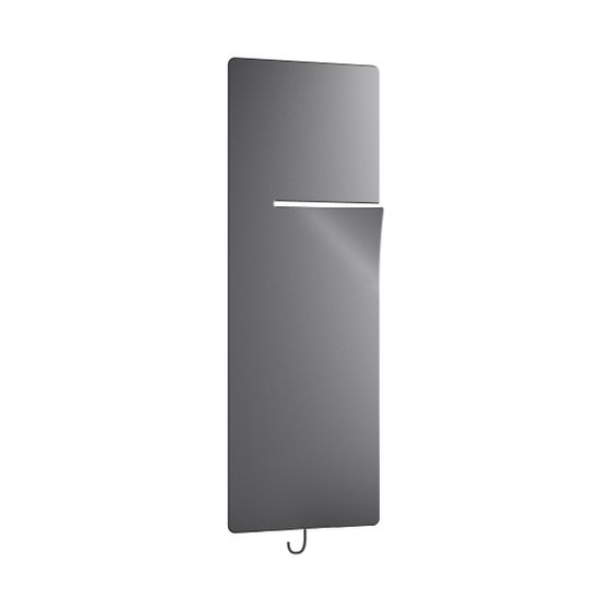 Kermi Ineo-E elektrischer Designheizkörper 1400x85x600mm WRX Anschluss links 660W, Graphit metallic/Schwarz