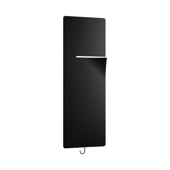 Kermi Ineo-E elektrischer Designheizkörper 1400x85x600mm WRX Anschluss links 660W, Onyx/Schwarz