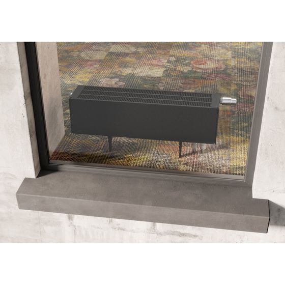 Kermi Konvektoren-Ventil mit Strahlungsschirm Typ 44 280x255x1100mm, Ventil rechts, mit Abd., 2384W bei 75/65/20 Grad C, Weiß