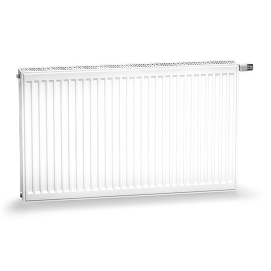 Kermi Profil-V therm-x2 Flachheizkörper Typ 12 600x64x1000mm, 1229W bei 75/65/20 Grad C Ventil rechts, mit Abdeckung, BK, Weiß