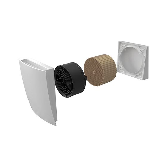 Kermi x-well Fertigmontageset D13 mit Innenblende, Filter, Ventilator und WRG, 43m3/h