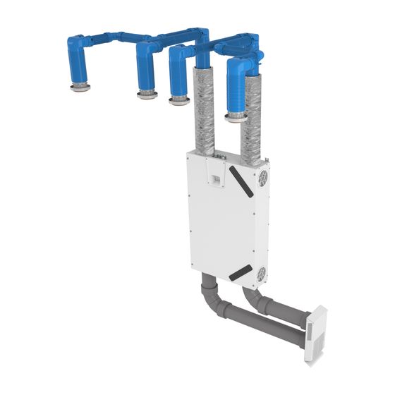 Kermi x-well Wohnraumlüftungsgerät F150 mit WRG, 150m3/h, DN 125, Wand-/Deckenmontage