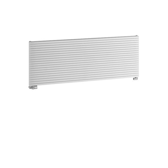 Kermi Carré horizontal Designheizkörper 415x60x1000mm, 494W bei 75/65/20 Grad C, Anschluss unten, Weiß Soft