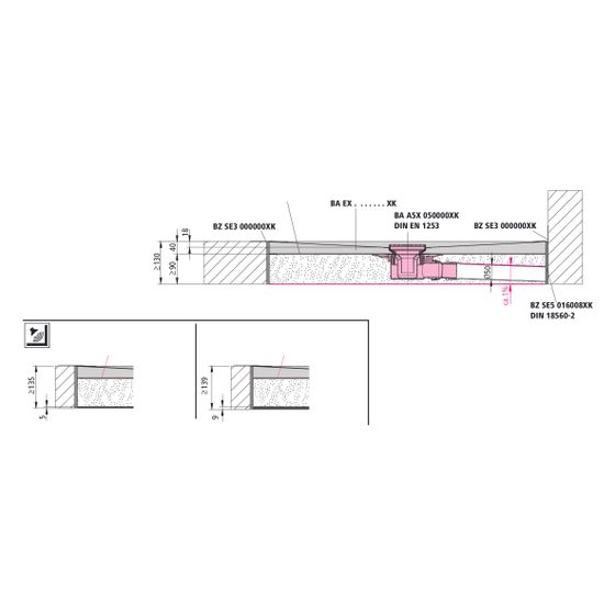 Kermi Ablauf Point A5X 050 Point Ablauf waagerecht DN 50