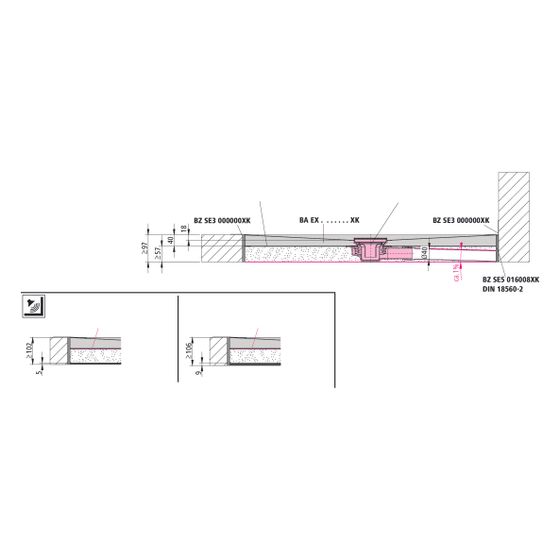 Kermi Ablauf Point A6X 040 Point Ablauf waagerecht flach DN 40