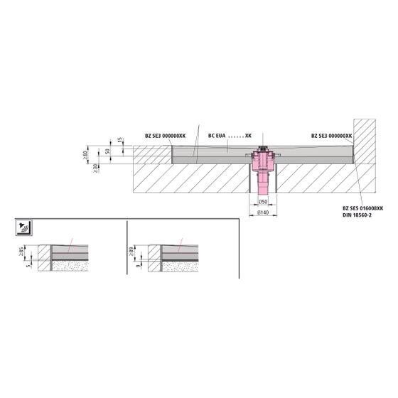 Kermi Ablauf Line A13 050 Line Ablauf Rinne DN50 senkr. III