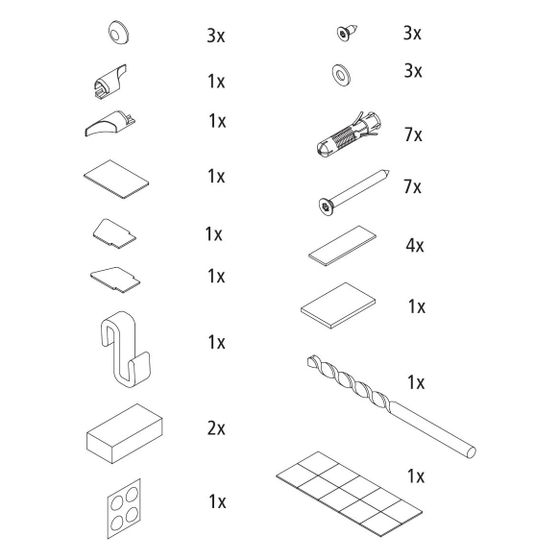 Kermi Montagekleinteile Set ZBDI022, Silber Hochglanz, 2533303