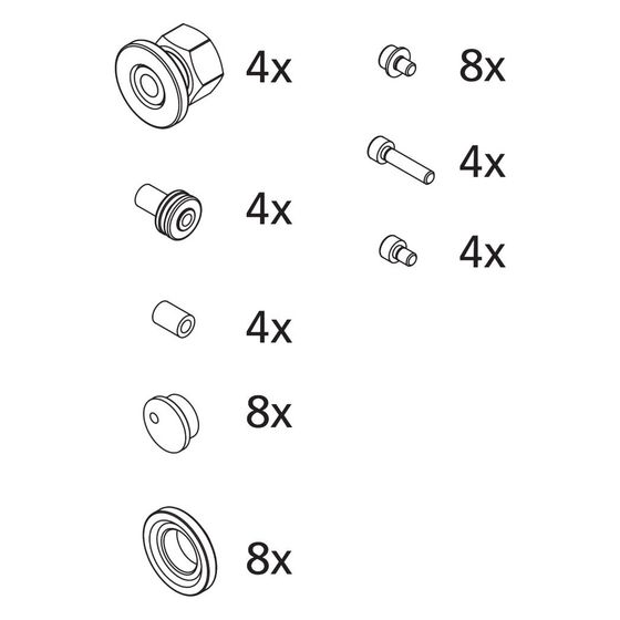 Kermi Laufrolle Set, EBIN010, Silber Mattglanz/Weiß, 2533578
