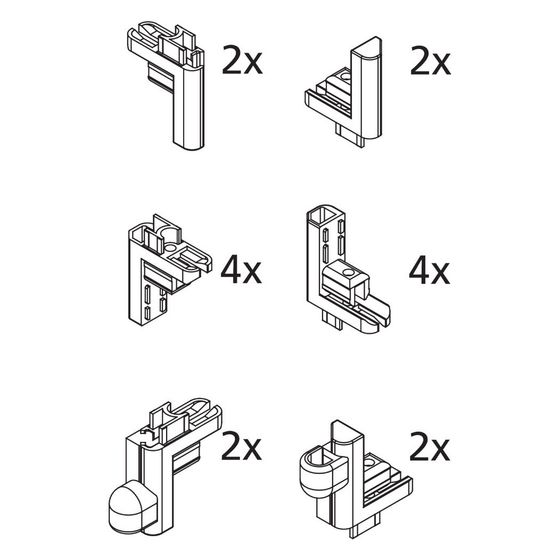 Kermi Stoßverbinder Set, EBIN011, Silber Mattglanz, 2533592