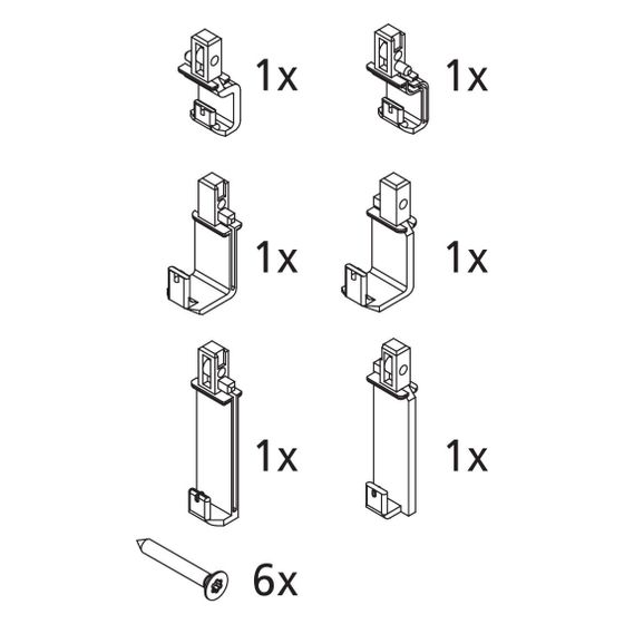Kermi Führungshaken Set, EBIN022, Silber Mattglanz/Weiß, 2533859