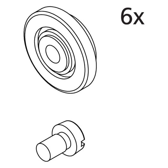 Kermi Laufrollen Set oben, EBIN023, Silber Mattglanz/Weiß, 2533580