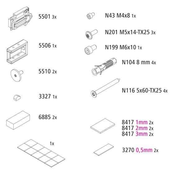 Kermi Montagekleinteile Set, EBNI001, 2535463