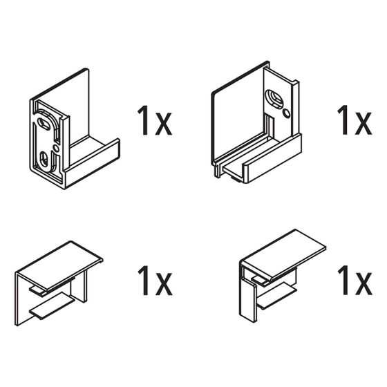 Kermi Wandwinkel Set links, EBNI010, Chrom, 2535869