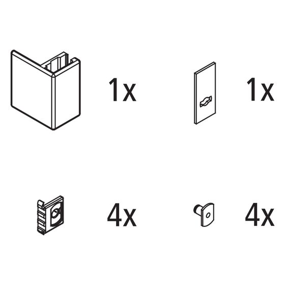 Kermi Eckwinkel Set links, EBNI015, Chrom, 2535878